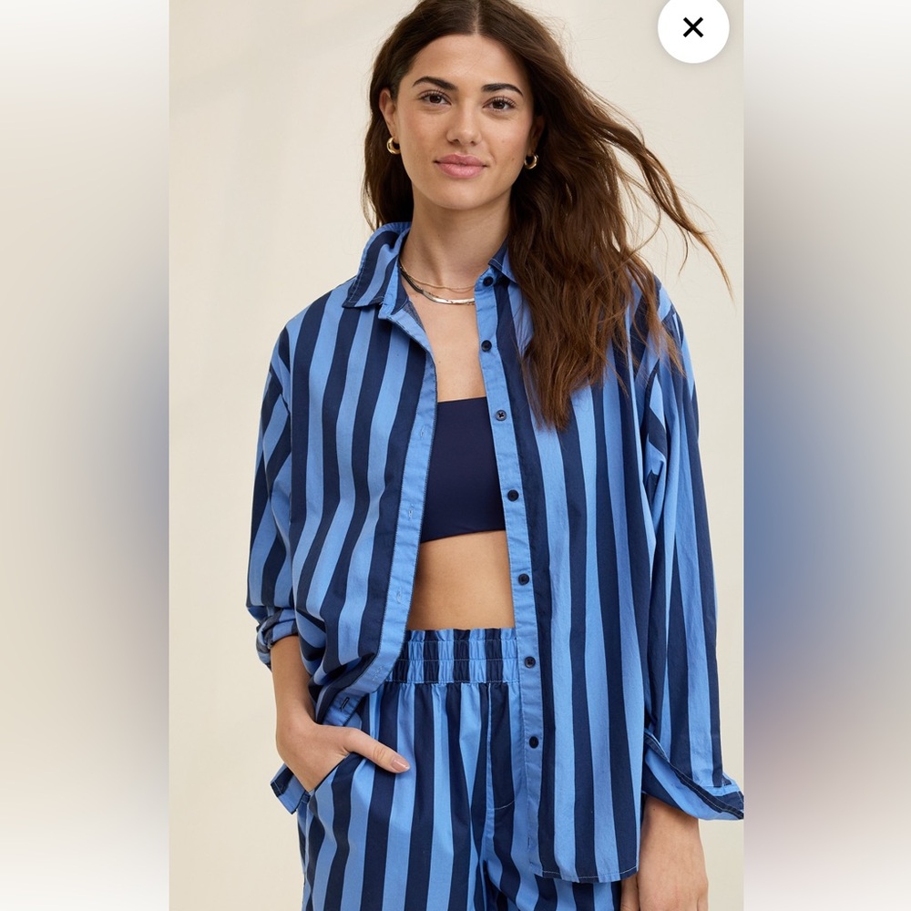 Good Day Button Down Shirt- Blue